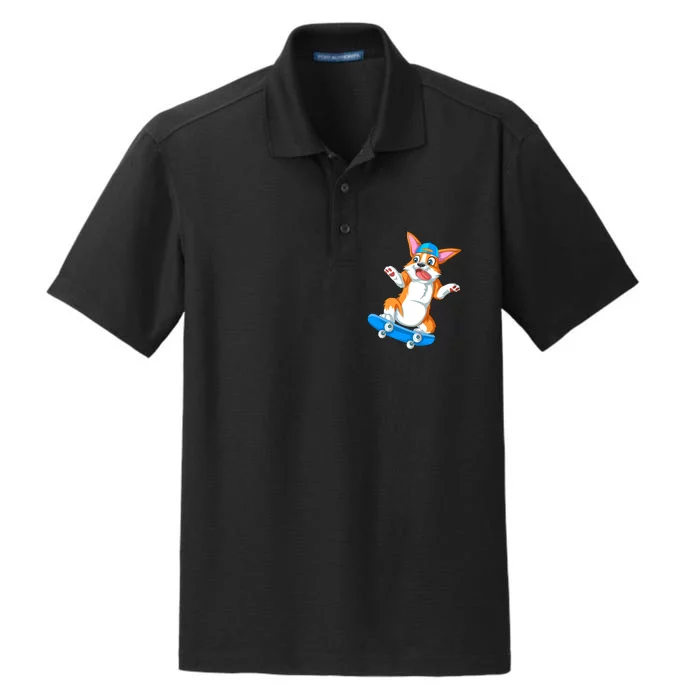 Corgi Skateboarding Dry Zone Grid Performance Polo