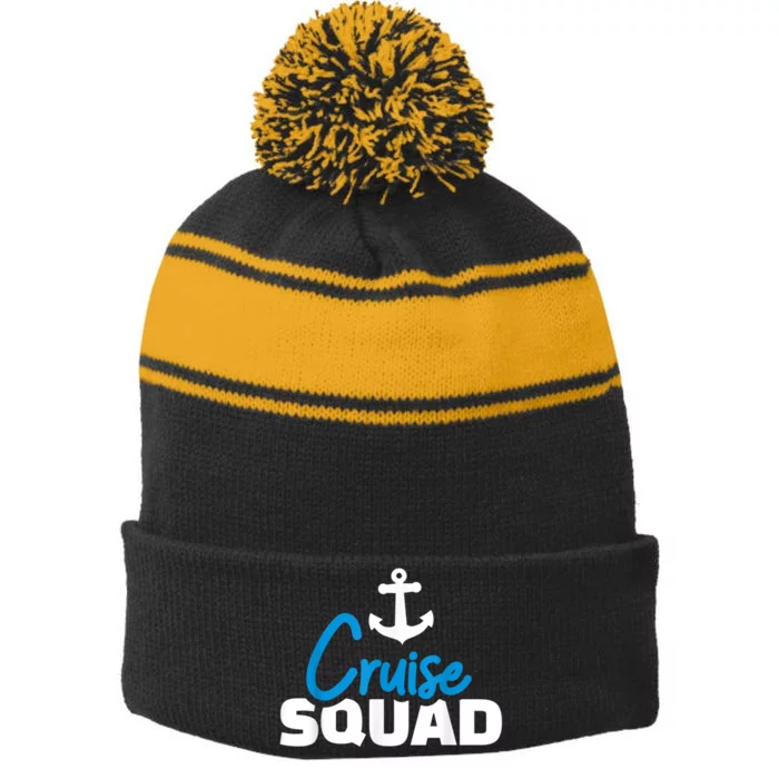 Cruise Squad Stripe Pom Pom Beanie