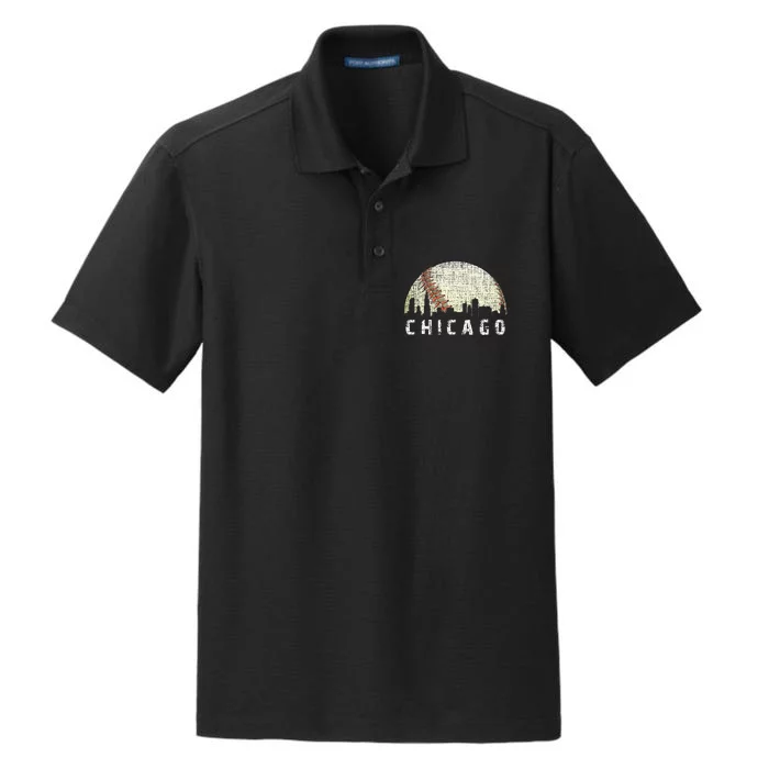 Chicago Skyline City Baseball Dry Zone Grid Performance Polo