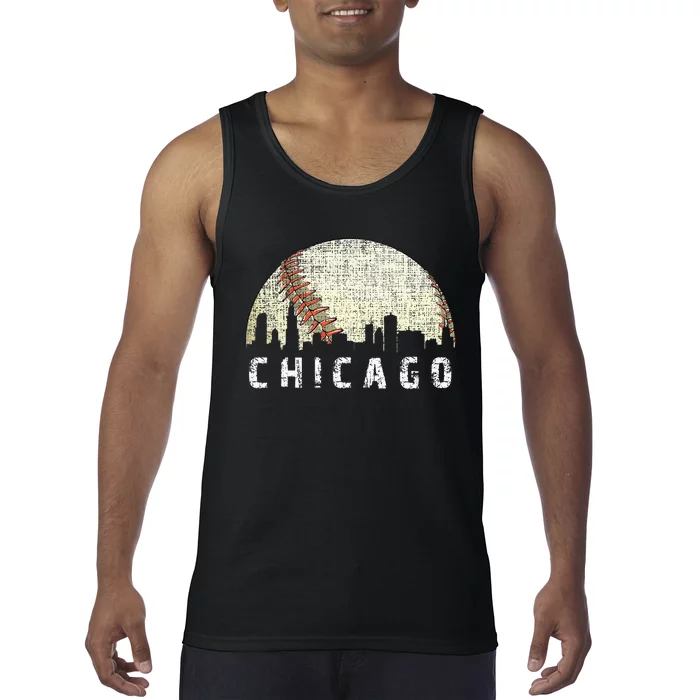 Chicago Skyline City Baseball Tank Top