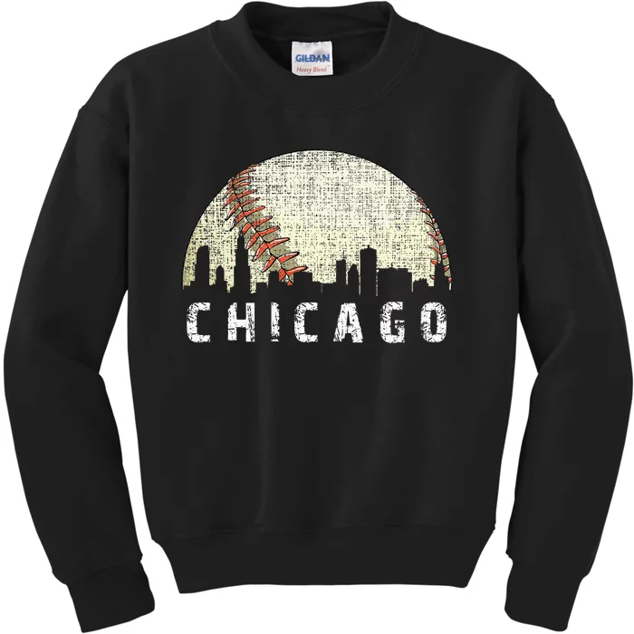 Chicago Skyline City Baseball Kids Sweatshirt