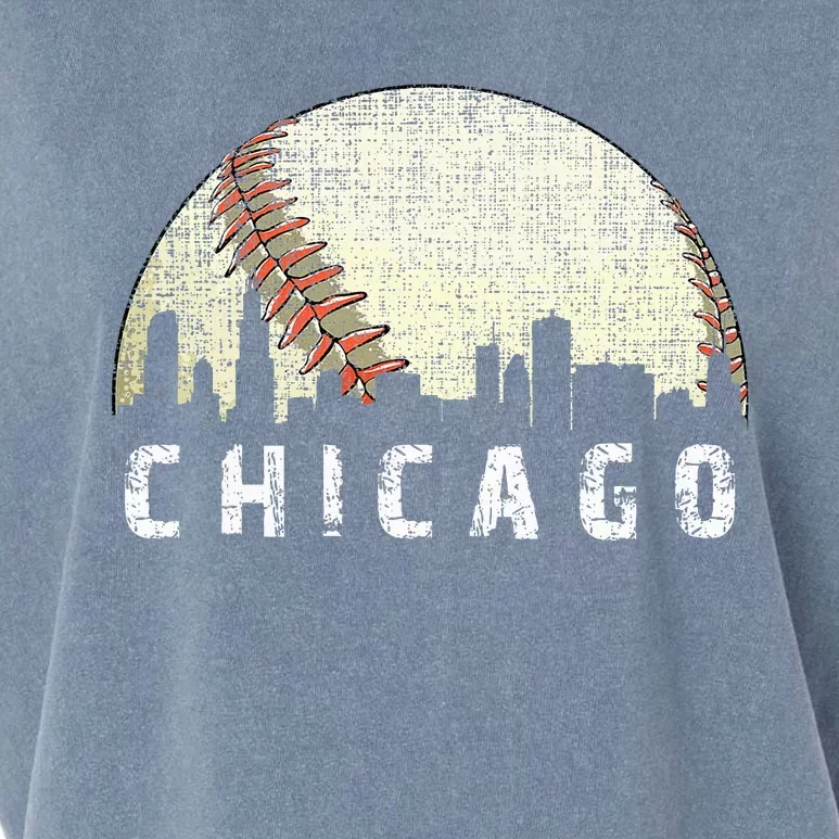 Chicago Skyline City Baseball Garment-Dyed Women's Muscle Tee