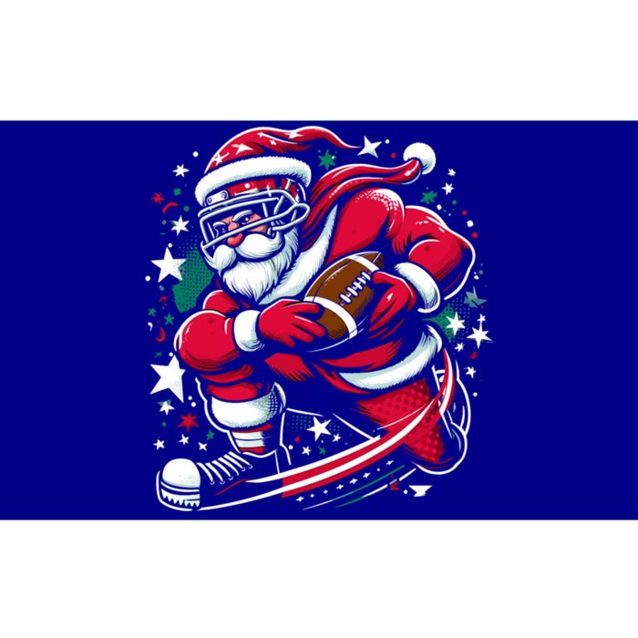 Christmas Santa Claus Playing American Football Ball Xmas Gift Bumper Sticker