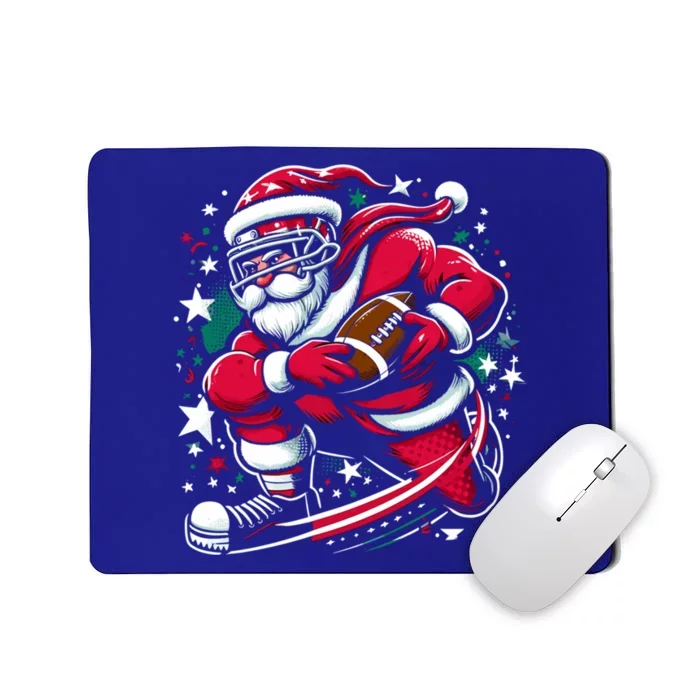 Christmas Santa Claus Playing American Football Ball Xmas Gift Mousepad