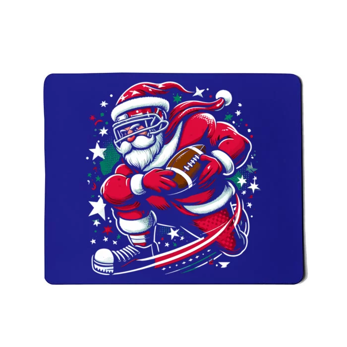 Christmas Santa Claus Playing American Football Ball Xmas Gift Mousepad