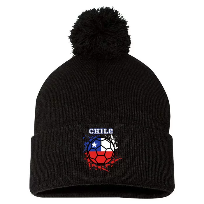 Chile Soccer Chilean Flag Futbol Fan Jersey Pom Pom 12in Knit Beanie