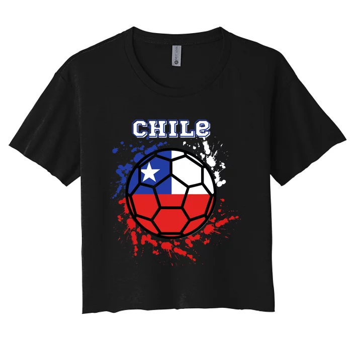 Chile Soccer Chilean Flag Futbol Fan Jersey Women's Crop Top Tee