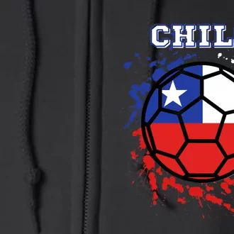 Chile Soccer Chilean Flag Futbol Fan Jersey Full Zip Hoodie