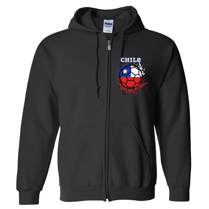 Chile Soccer Chilean Flag Futbol Fan Jersey Full Zip Hoodie