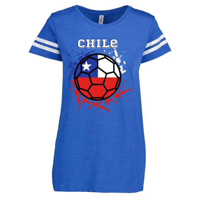 Chile Soccer Chilean Flag Futbol Fan Jersey Enza Ladies Jersey Football T-Shirt