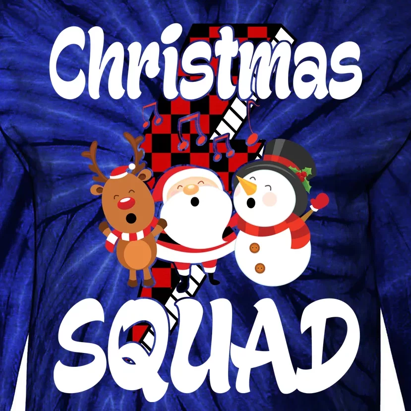 Christmas Squad Cute Holiday Musical Tie-Dye Long Sleeve Shirt