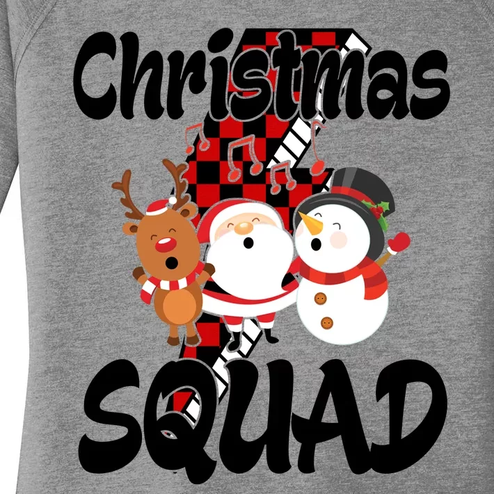 Christmas Squad Cute Holiday Musical Women's Perfect Tri Tunic Long Sleeve Shirt