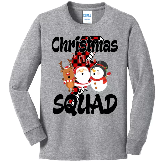 Christmas Squad Cute Holiday Musical Kids Long Sleeve Shirt