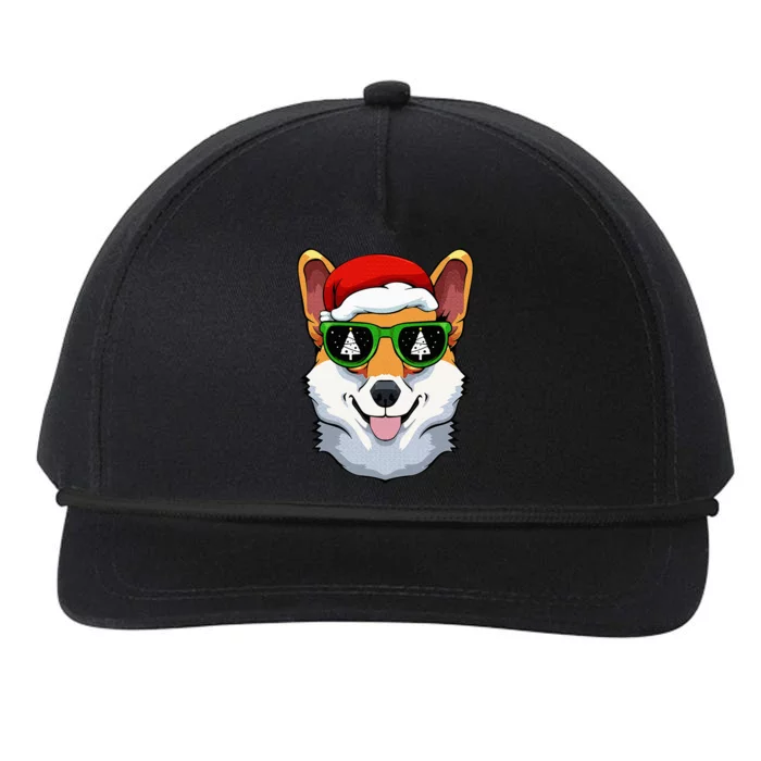 Corgi Sunglasses Christmas Pajama Dog Santa Hat XMas Tree Snapback Five-Panel Rope Hat