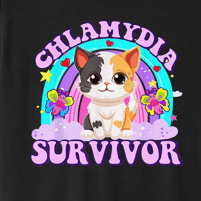 Chlamydia Survivor Cat Rainbow Gift ChromaSoft Performance T-Shirt