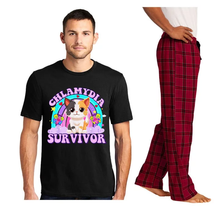 Chlamydia Survivor Cat Rainbow Gift Pajama Set