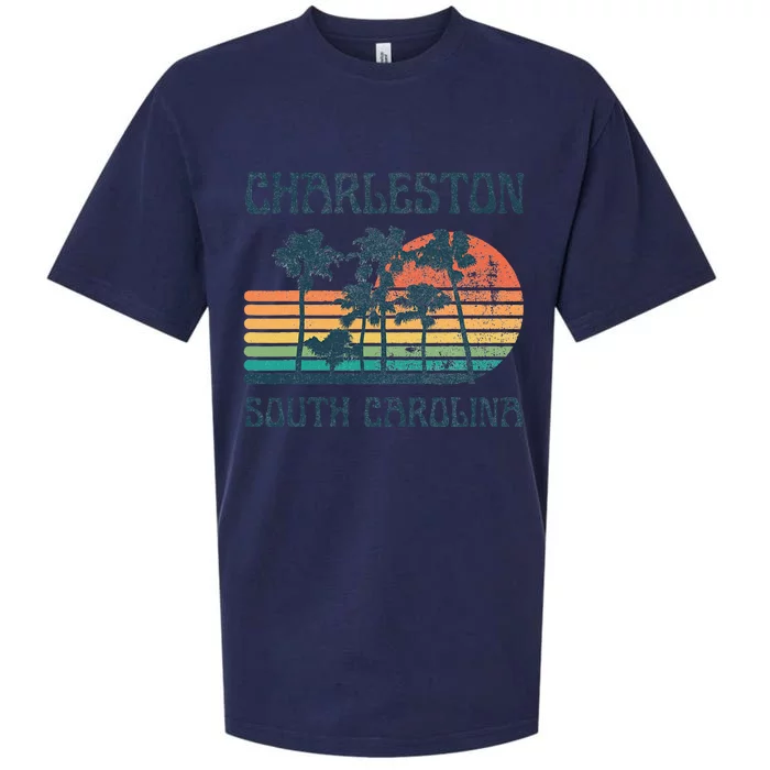 Charleston South Carolina Beach Summer Vacation Vintage Sueded Cloud Jersey T-Shirt