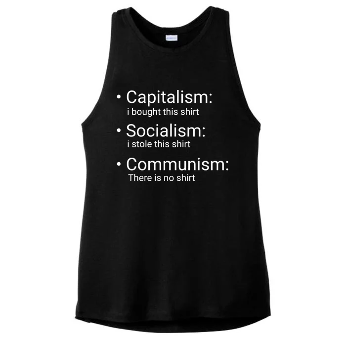 Capitalism Socialism Communism Libertarian Economics Freedom Ladies Tri-Blend Wicking Tank