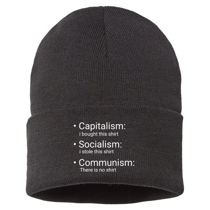 Capitalism Socialism Communism Libertarian Economics Freedom Sustainable Knit Beanie