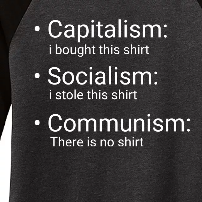 Capitalism Socialism Communism Libertarian Economics Freedom Women's Tri-Blend 3/4-Sleeve Raglan Shirt