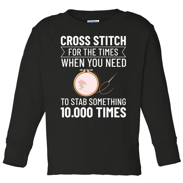 Cross Stitch Counted Pattern Beginner Alphabet Needle Toddler Long Sleeve Shirt