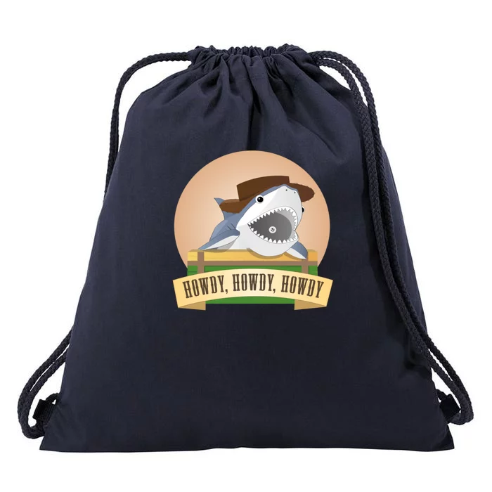 Cowboy Shark Drawstring Bag