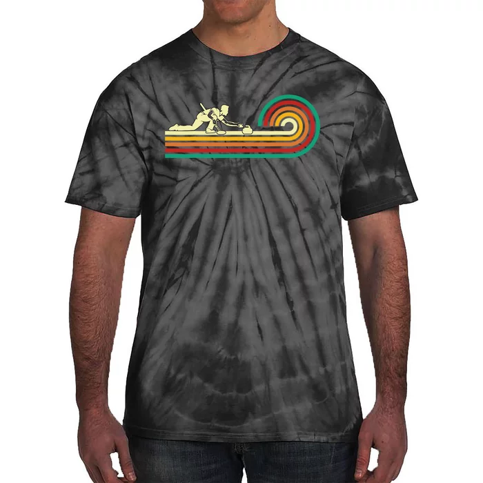 Curler Sliding Curling Stone Retro Curling Tie-Dye T-Shirt