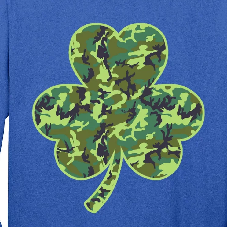 Camo Shamrock Camouflage Hunt St Patrick's Good Luck Hunting Cute Gift Tall Long Sleeve T-Shirt