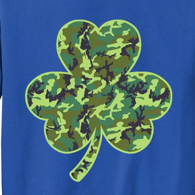 Camo Shamrock Camouflage Hunt St Patrick's Good Luck Hunting Cute Gift Tall Sweatshirt