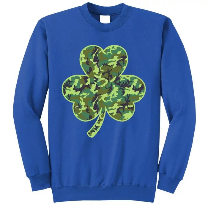 Camo Shamrock Camouflage Hunt St Patrick's Good Luck Hunting Cute Gift Tall Sweatshirt