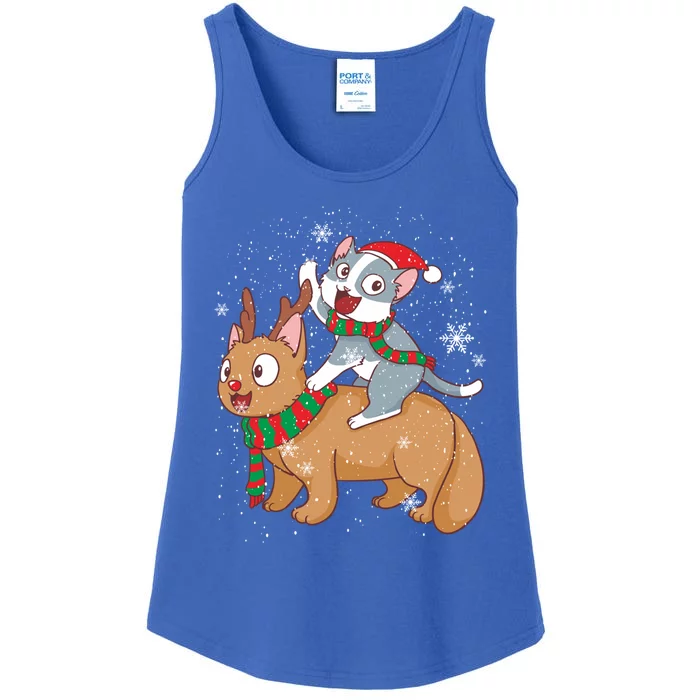 Cat Santa Claus Reindeer Funny Cats For Everybody Christmas Gift Ladies Essential Tank