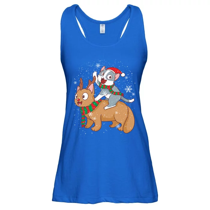 Cat Santa Claus Reindeer Funny Cats For Everybody Christmas Gift Ladies Essential Flowy Tank