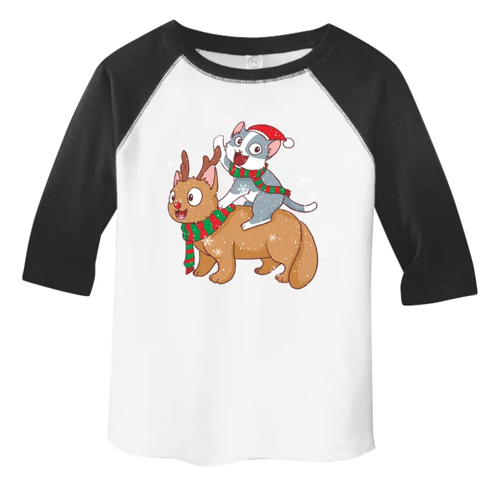 Cat Santa Claus Reindeer Funny Cats For Everybody Christmas Gift Toddler Fine Jersey T-Shirt