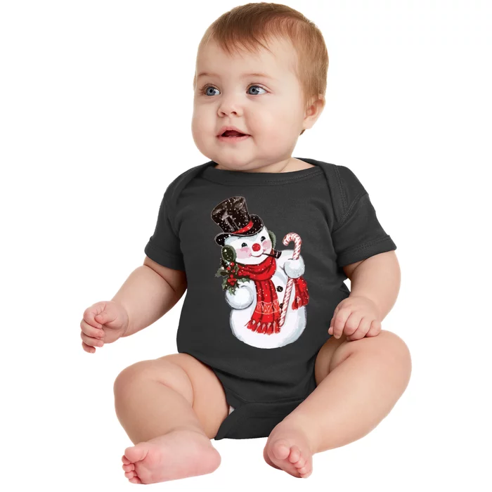 Christmas Snowman Baby Bodysuit