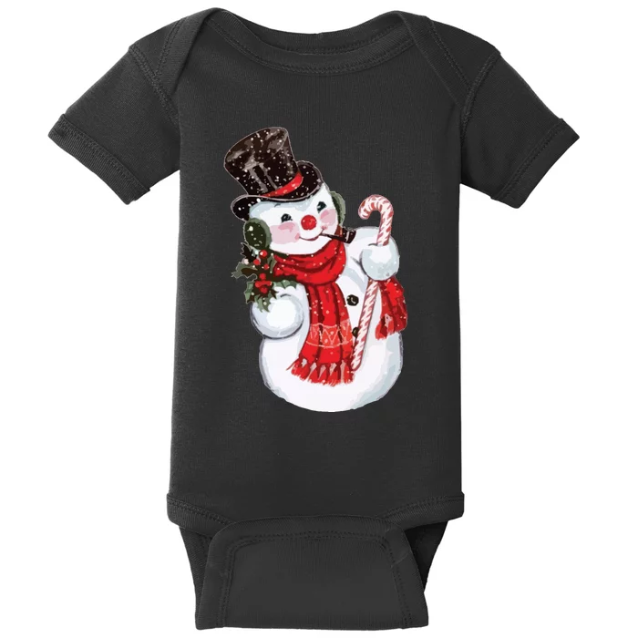 Christmas Snowman Baby Bodysuit