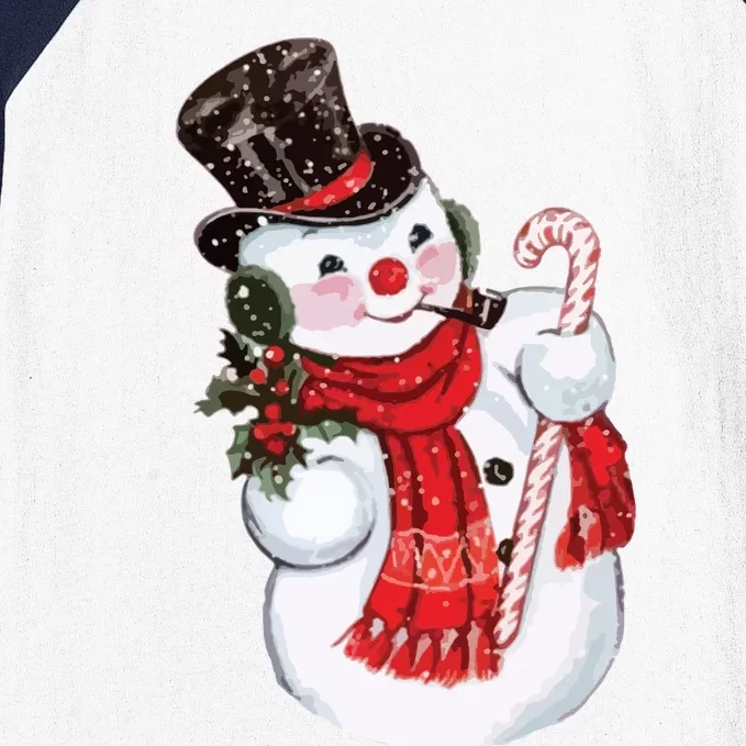 Christmas Snowman Baseball Sleeve Shirt