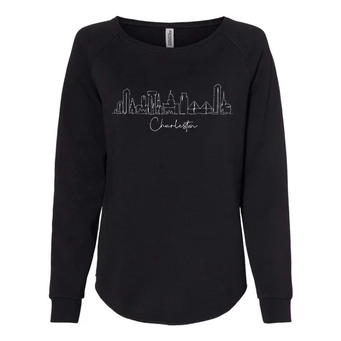 City Skyline Charleston South Carolina Womens California Wash Sweatshirt