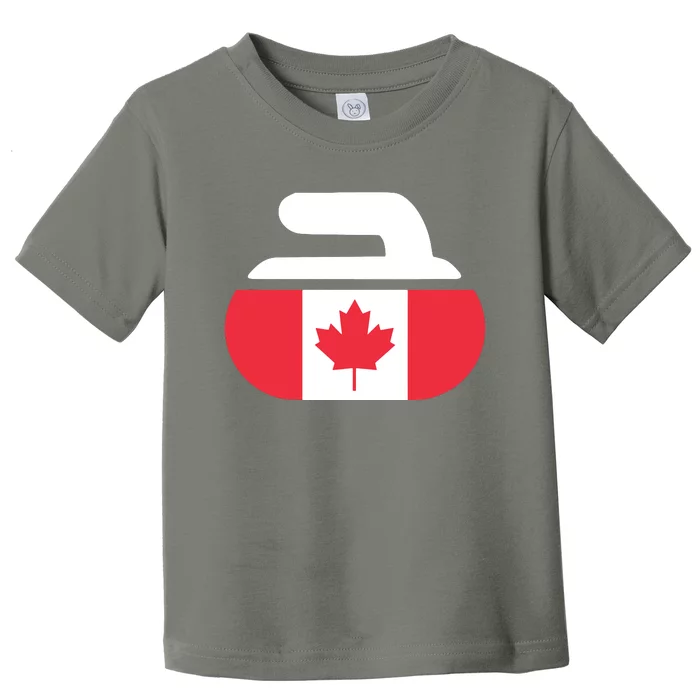 Curling Stone Canada Curler Canadian Flag Curling Toddler T-Shirt