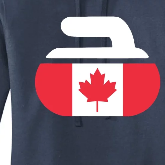 Curling Stone Canada Curler Canadian Flag Curling Women's Pullover Hoodie