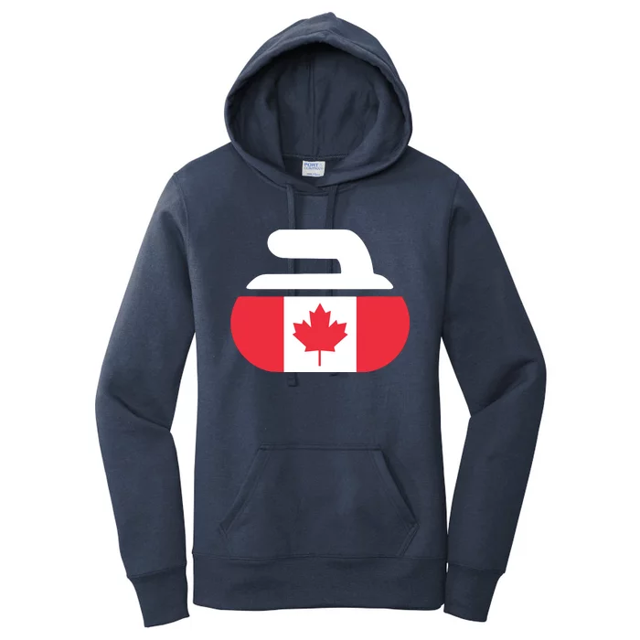 Curling Stone Canada Curler Canadian Flag Curling Women's Pullover Hoodie