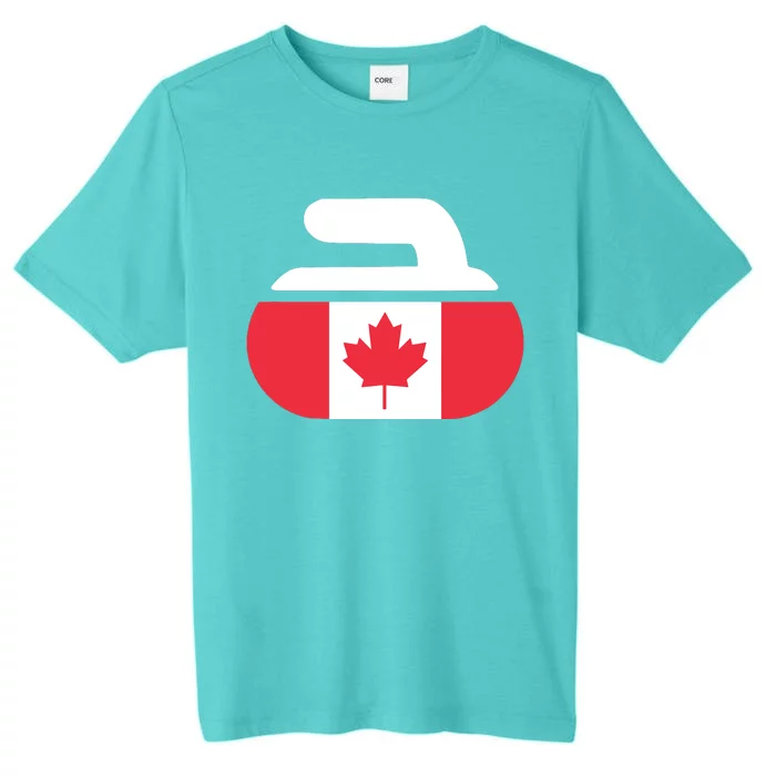 Curling Stone Canada Curler Canadian Flag Curling ChromaSoft Performance T-Shirt