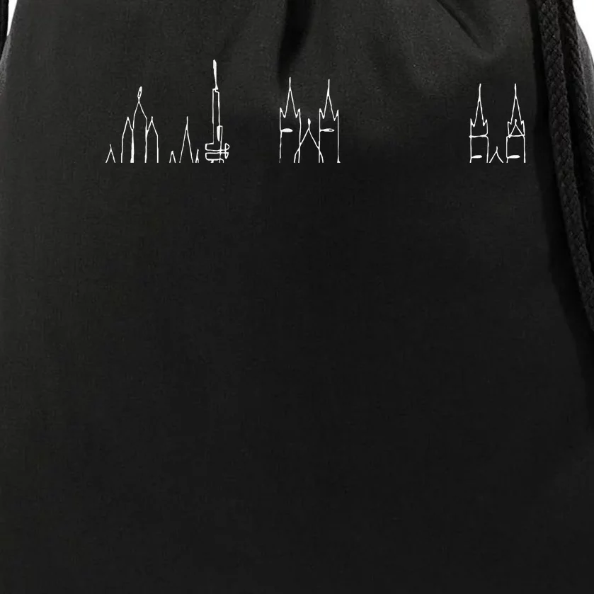 City Skyline Czech Republic Prague Drawstring Bag