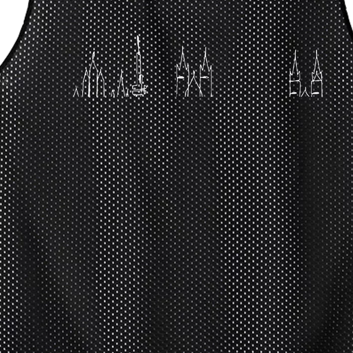 City Skyline Czech Republic Prague Mesh Reversible Basketball Jersey Tank