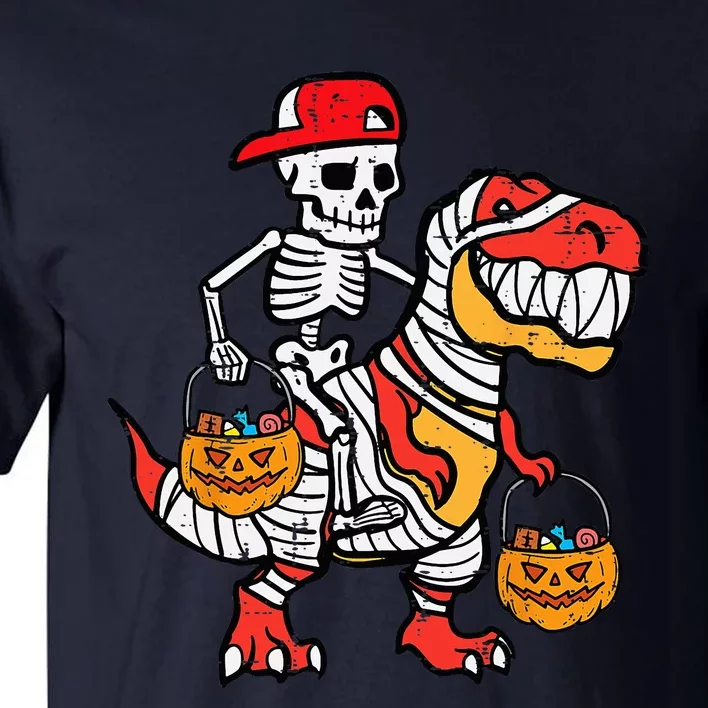 Cool Skeleton Cap Dino Mummy Halloween Tall T-Shirt