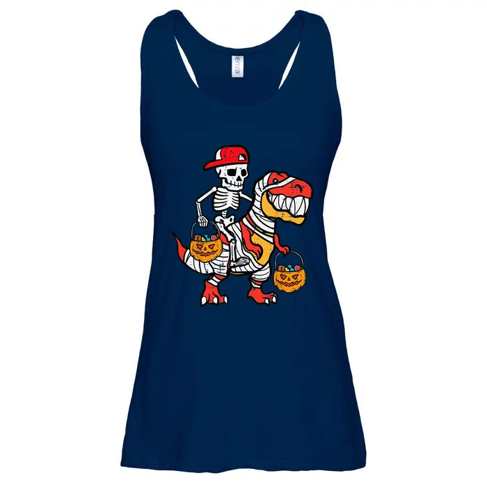 Cool Skeleton Cap Dino Mummy Halloween Ladies Essential Flowy Tank