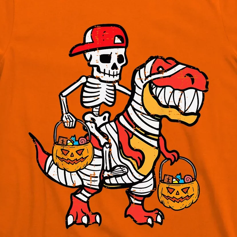 Cool Skeleton Cap Dino Mummy Halloween T-Shirt