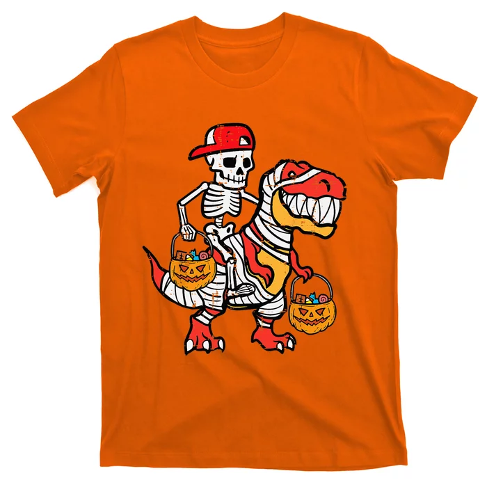 Cool Skeleton Cap Dino Mummy Halloween T-Shirt