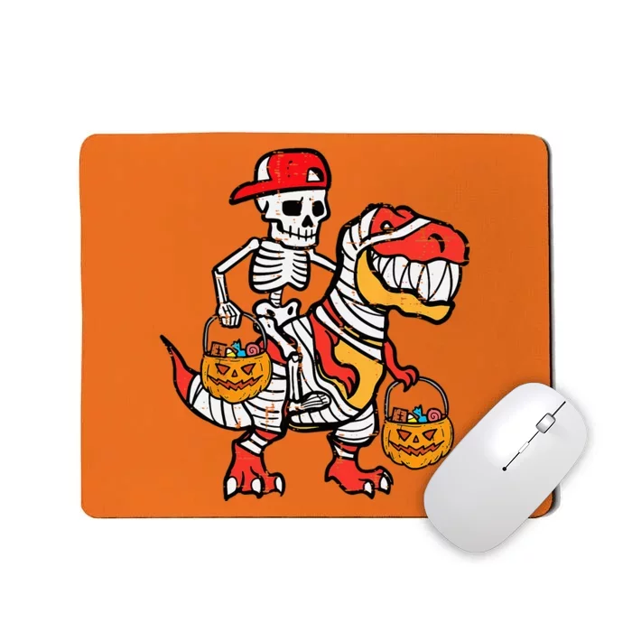 Cool Skeleton Cap Dino Mummy Halloween Mousepad