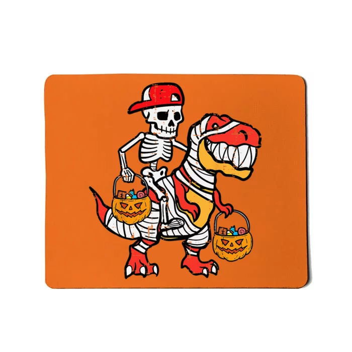 Cool Skeleton Cap Dino Mummy Halloween Mousepad