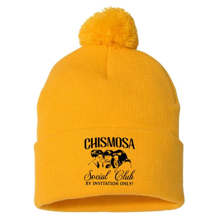 Chismosa Social Club By Invitation Only Pom Pom 12in Knit Beanie